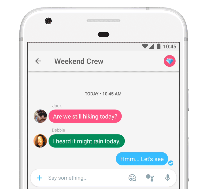 Google Allo Assistant button