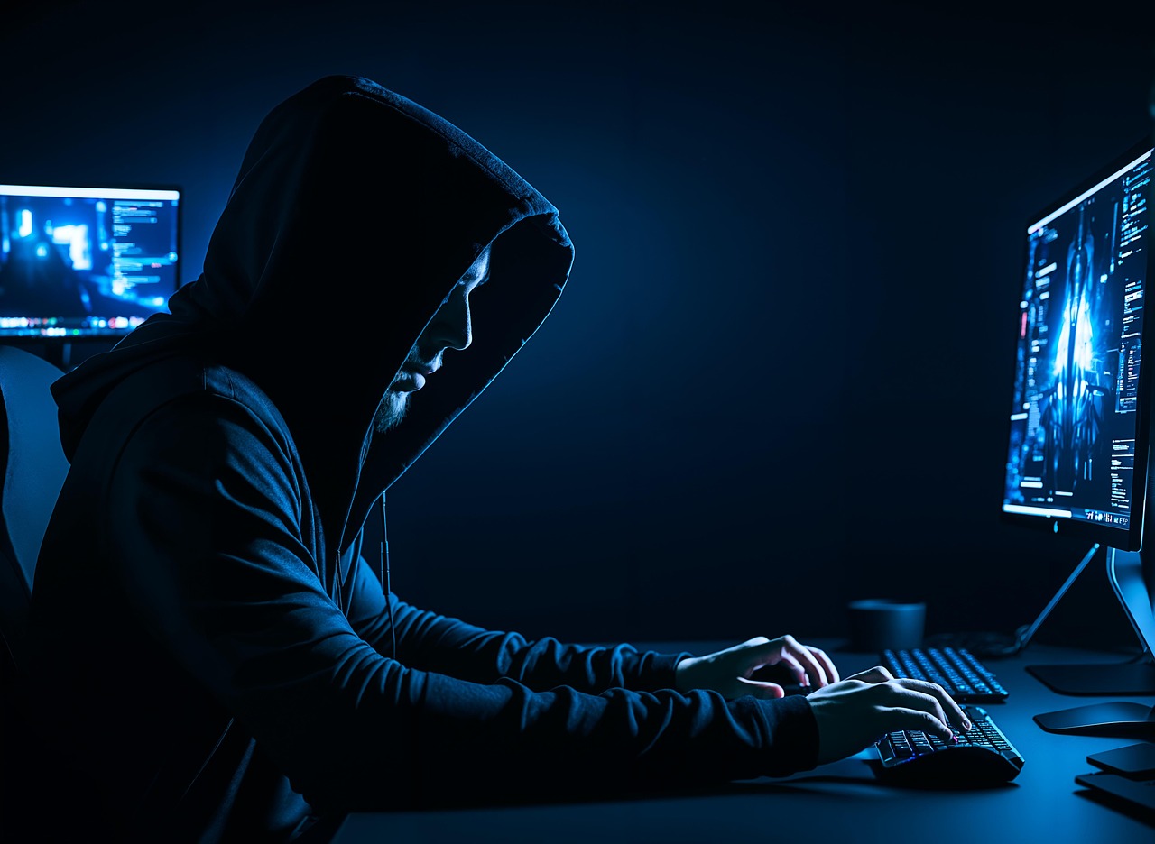 Free ai generated man hacker illustration