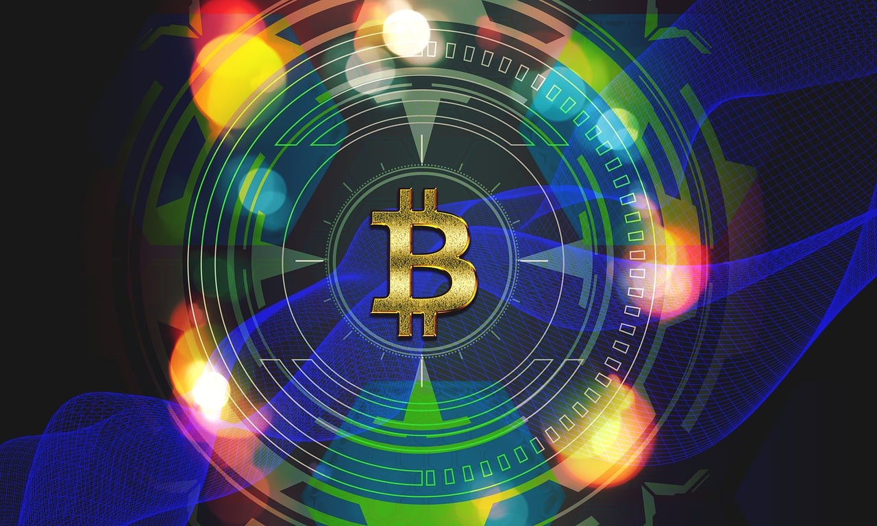 Free bitcoin blockchain cryptocurrency illustration