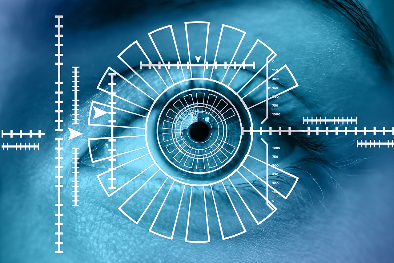 Free eye iris biometrics illustration