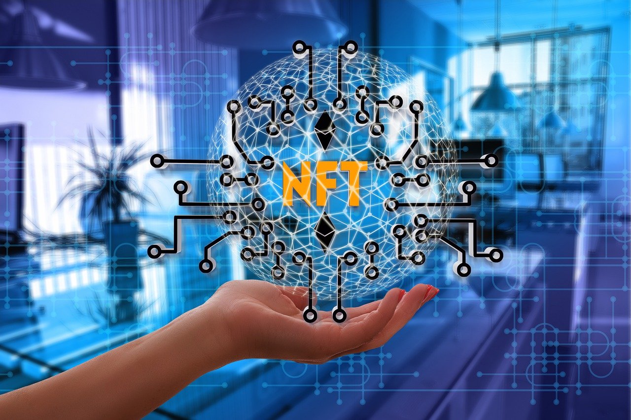 Free nft non-fungible token typography illustration