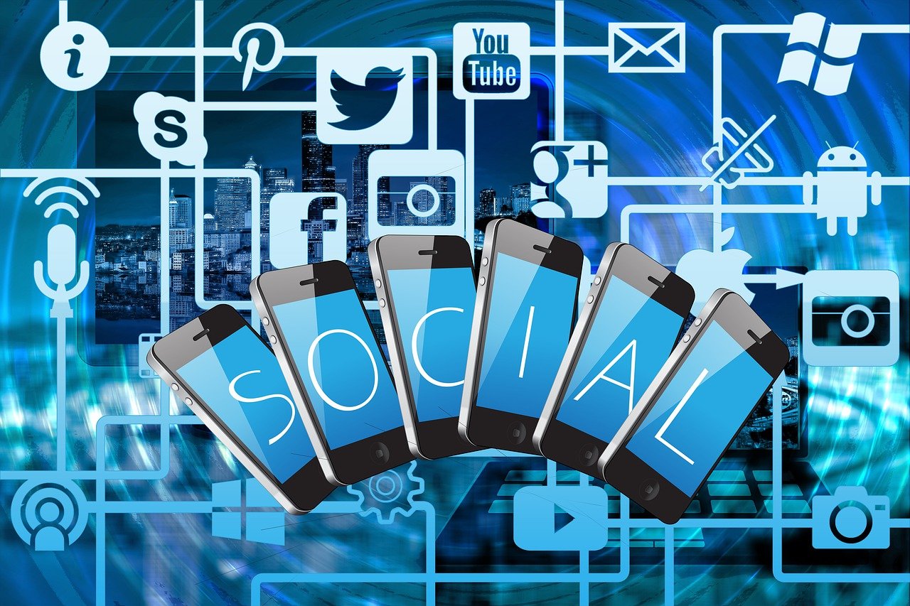 Free social social media communication illustration