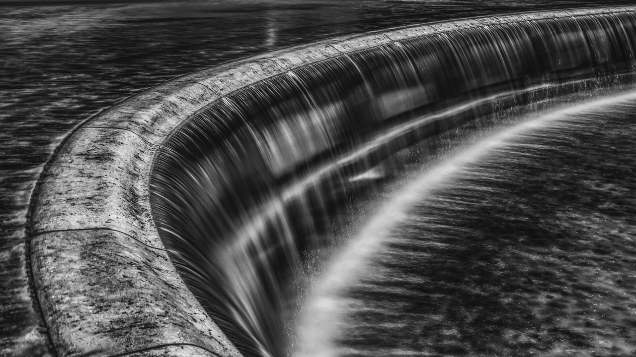 Free Waterfall Black-And-White photo and picture