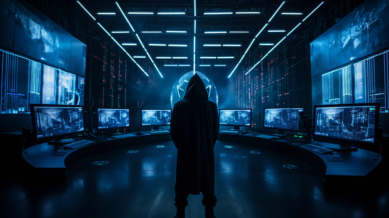 Free ai generated hacker computer illustration