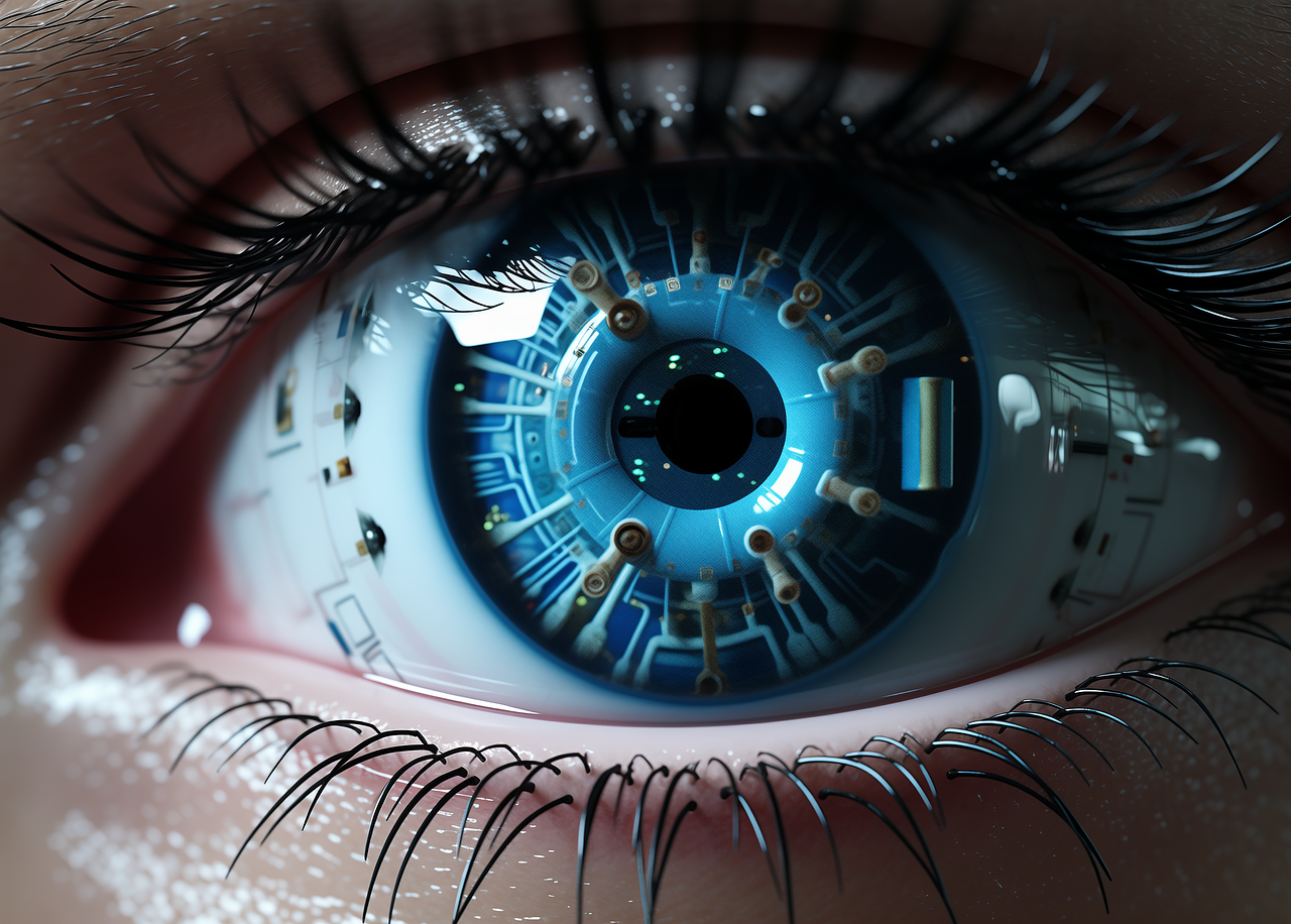 Free eye cyborg robot illustration